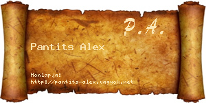 Pantits Alex névjegykártya
